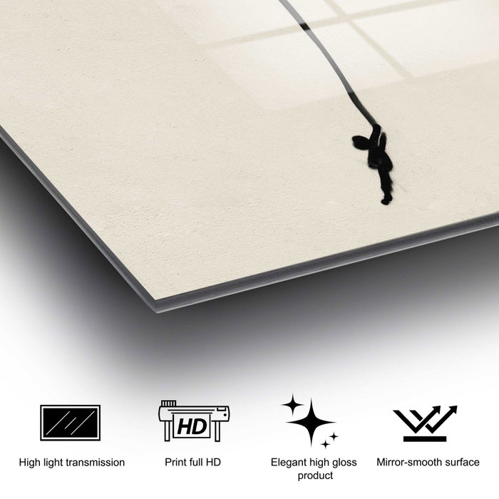 Wallity Cuadro Decorativo de Vidrio Templado Banksy Multicolor 50 x 70 cm